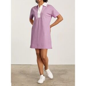 Everlane Organic Cotton Polo Dress Lilac White Collar Short Sleeve Midi M